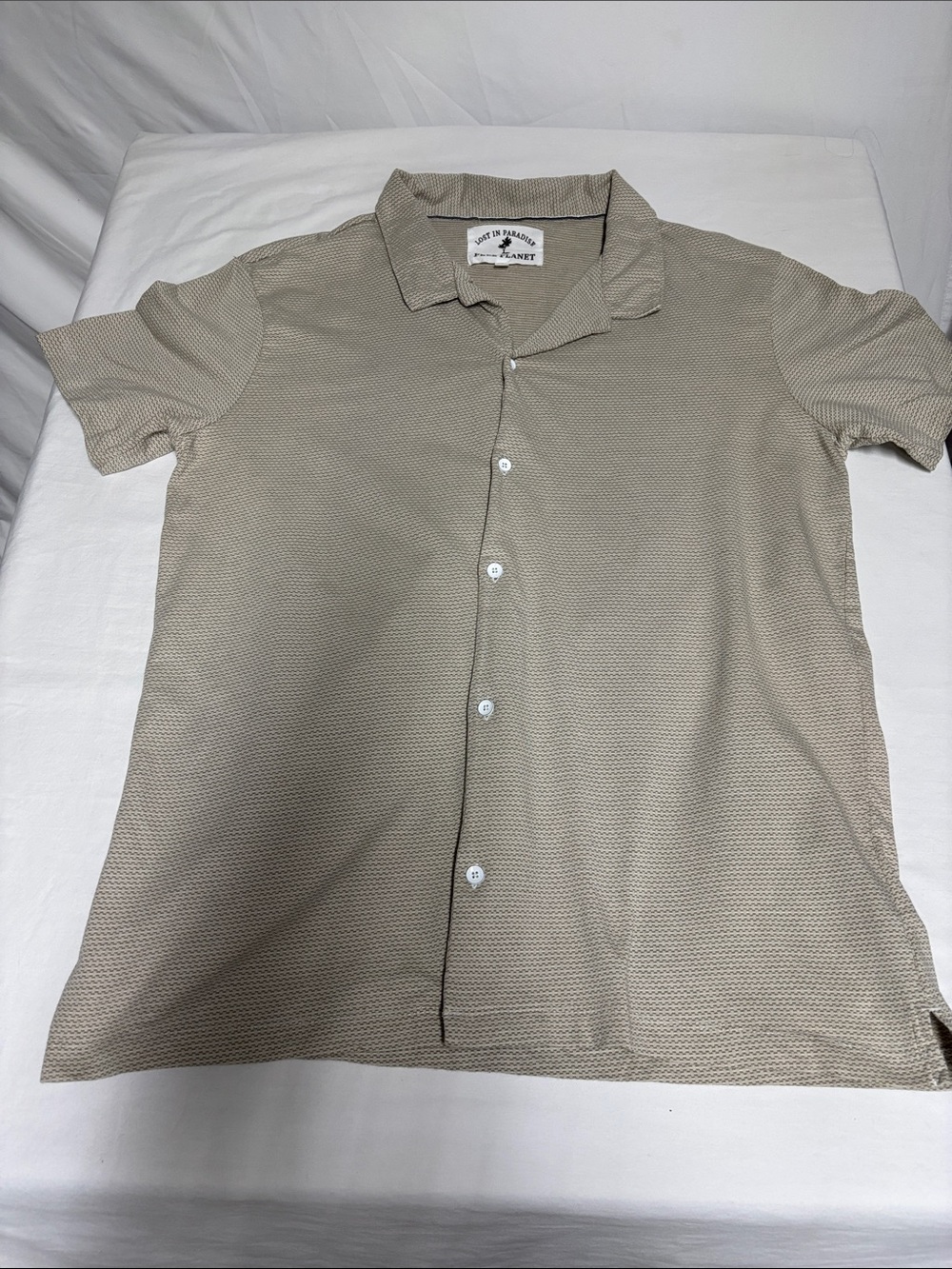 Free Planet Lost in Paradise Textured Cotton Camp Shirt XL